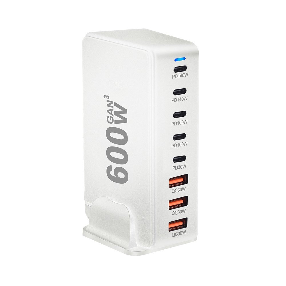 Punjač Stanica OEM, 600W, 4 x USB-A - 4 x USB-C, Bela