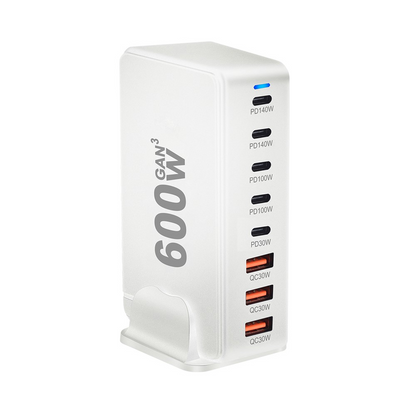 Punjač Stanica OEM, 600W, 4 x USB-A - 4 x USB-C, Bela