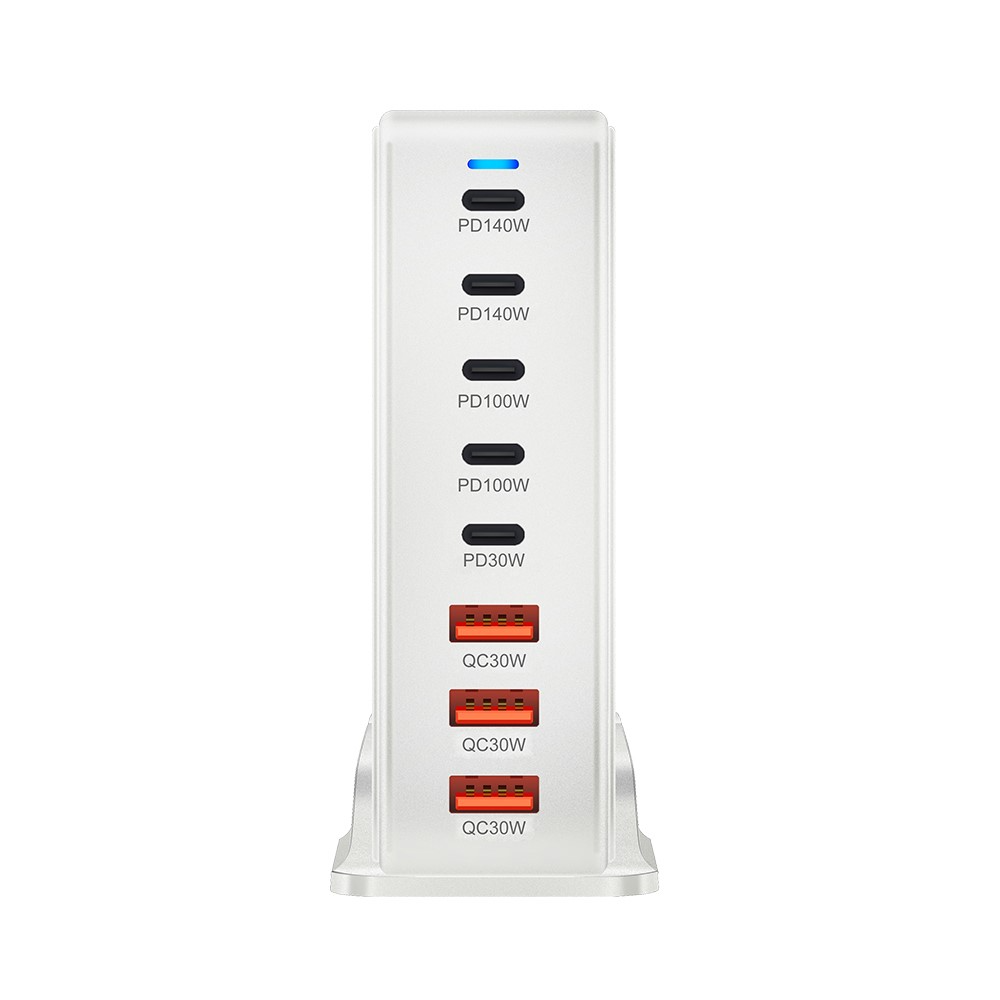 Punjač Stanica OEM, 600W, 4 x USB-A - 4 x USB-C, Bela