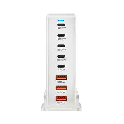 Punjač Stanica OEM, 600W, 4 x USB-A - 4 x USB-C, Bela