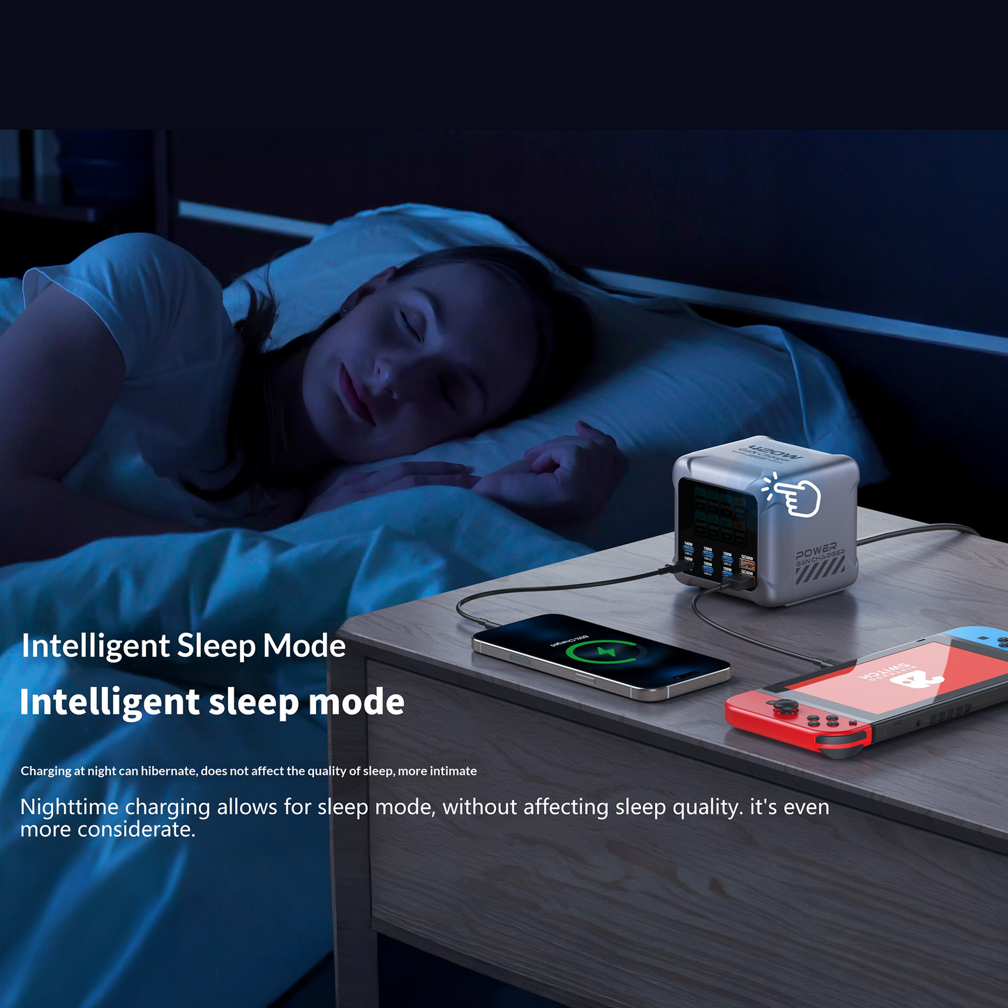 Punjač Stanica OEM BK-126D, 140W, 5A, 2 x USB-A - 6 x USB-C, Siva