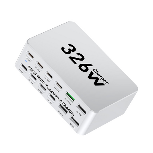 Punjač Stanica OEM WLX-818E, 326W, 3.25A, 4 x USB-A - 8 x USB-C, Bela
