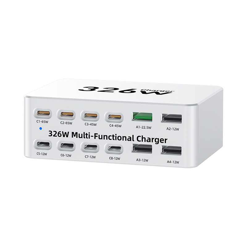 Punjač Stanica OEM WLX-818E, 326W, 3.25A, 4 x USB-A - 8 x USB-C, Bela