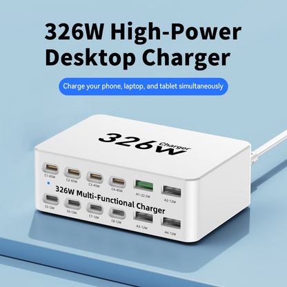 Punjač Stanica OEM WLX-818E, 326W, 3.25A, 4 x USB-A - 8 x USB-C, Bela