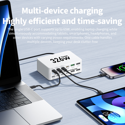 Punjač Stanica OEM WLX-818E, 326W, 3.25A, 4 x USB-A - 8 x USB-C, Bela