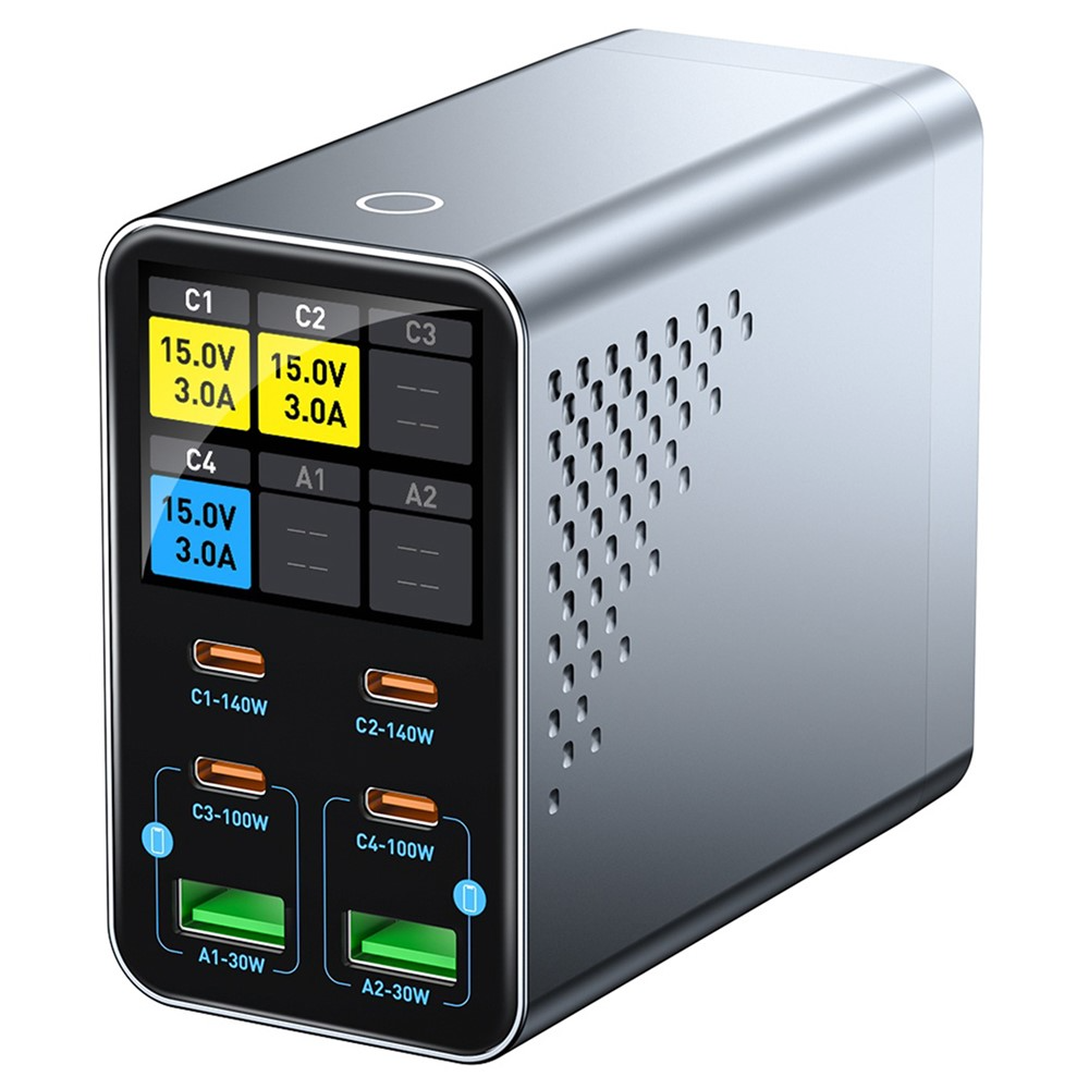 Punjač Stanica OEM WLX-G3, 140W, 5A, 2 x USB-A - 4 x USB-C, Siva
