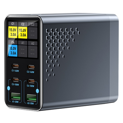 Punjač Stanica OEM WLX-G3, 140W, 5A, 2 x USB-A - 4 x USB-C, Siva