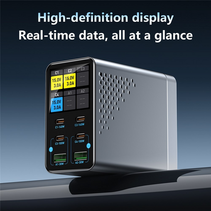 Punjač Stanica OEM WLX-G3, 140W, 5A, 2 x USB-A - 4 x USB-C, Siva