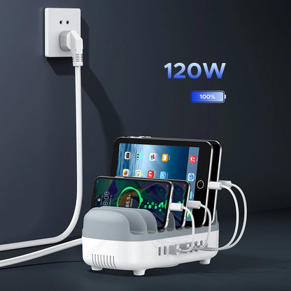 Punjač Stanica Orico DUK-10P-V1, 120W, 2.4A, 10 x USB-A, Bela