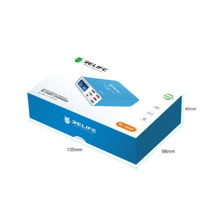 Punjač Stanica Relife RL-304P, 40W, 3A, 1 x USB-C - 5 x USB-A, Plavi