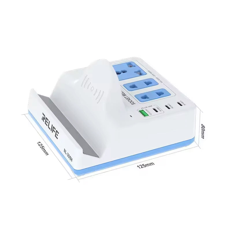 Punjač Stanica Relife RL-309H QI, 72W, 1 x USB-A - 3 x USB-C, Bela