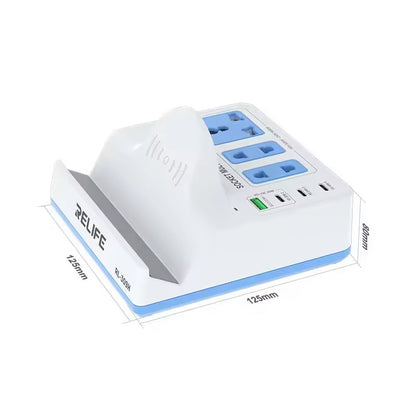 Punjač Stanica Relife RL-309H QI, 72W, 1 x USB-A - 3 x USB-C, Bela