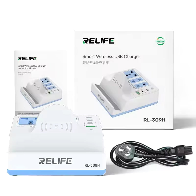 Punjač Stanica Relife RL-309H QI, 72W, 1 x USB-A - 3 x USB-C, Bela