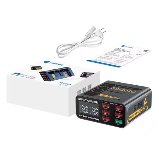 Punjač Stanica Sunshine SS-304Q, 30W, 3.5A, 6 x USB-A, Sivi