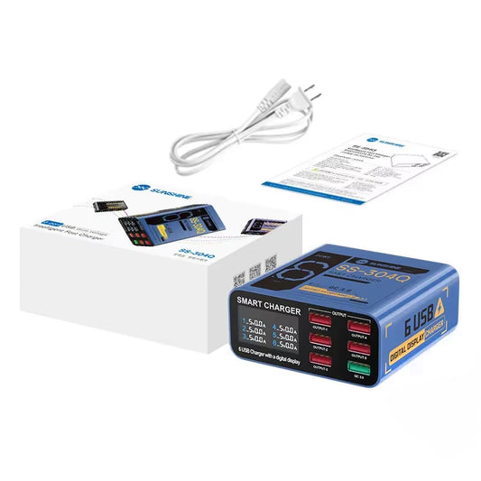 Punjač Stanica Sunshine SS-304Q, 30W, 3.5A, 6 x USB-A, Plavi
