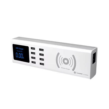 Punjač Stanica Sunshine SS-309WD QI, 40W, 2.4A, 8 x USB-A, Bela
