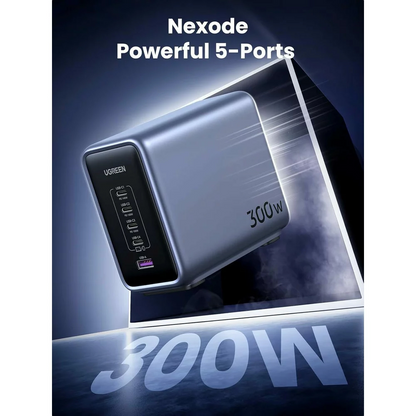 Punjač Stanica UGREEN CD333 Nexode, 300W, 5A, 1 x USB-A - 4 x USB-C, Sivi, Ponovo zapakovan