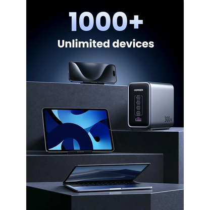 Punjač Stanica UGREEN CD333 Nexode, 300W, 5A, 1 x USB-A - 4 x USB-C, Sivi, Ponovo zapakovan