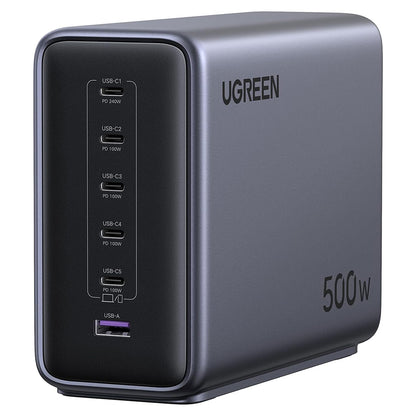 Punjač Stanica UGREEN Nexode X759 (55550B), 500W, 5A, 1 x USB-A - 5 x USB-C, Sivi