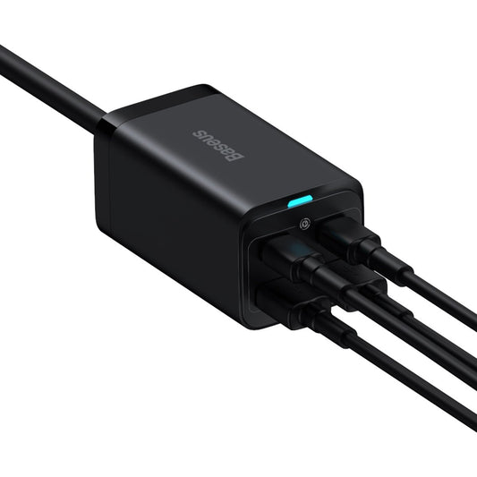 Punjač Stanica USB-C Baseus GaN3 Pro, 100W, 5A, 2 x USB-A - 2 x USB-C, Crna, Ponovo zapakovano CCGP000101