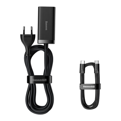 Punjač Stanica USB-C Baseus GaN3 Pro, 100W, 5A, 2 x USB-A - 2 x USB-C, Crna, Ponovo zapakovano CCGP000101