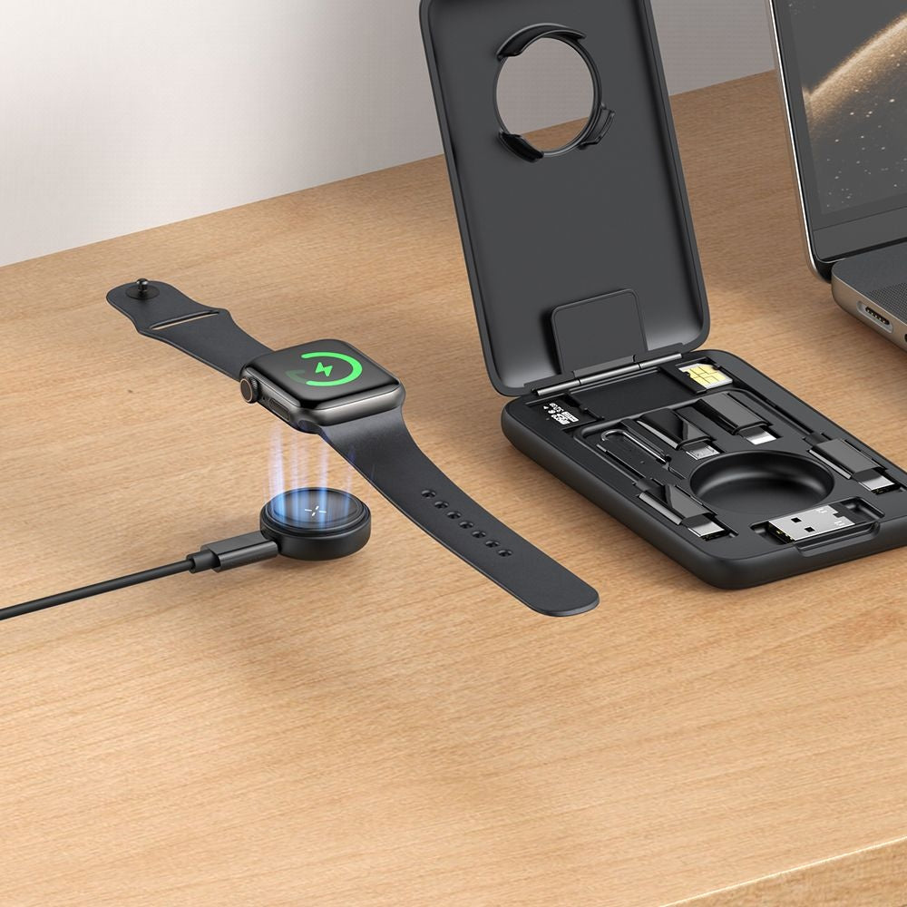 Bežični punjač sa organizatorom McDodo CH-2440 8u1 za Apple Watch Series, Crni