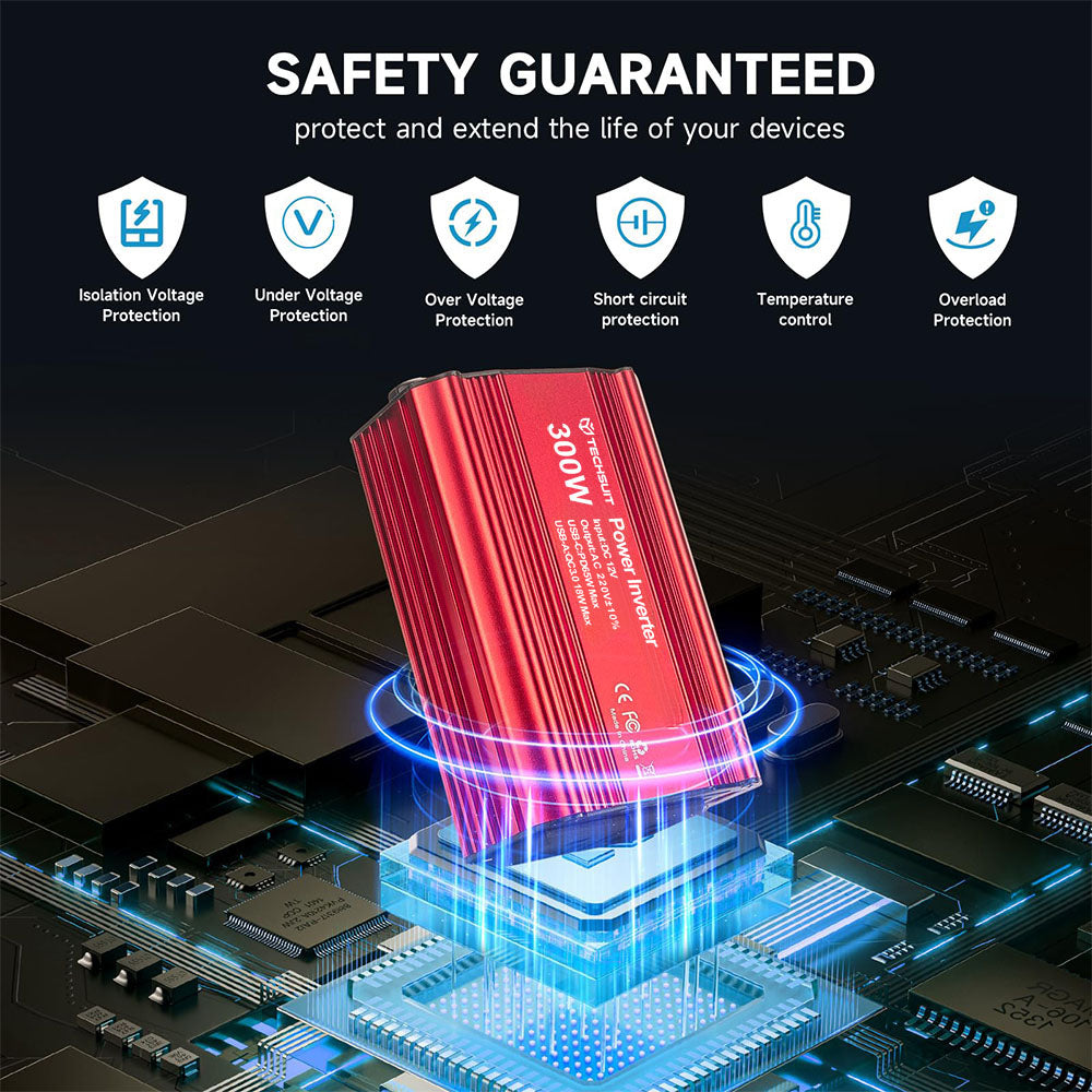 Invertor Električni Auto Techsuit FlexiCarVolt, 300W