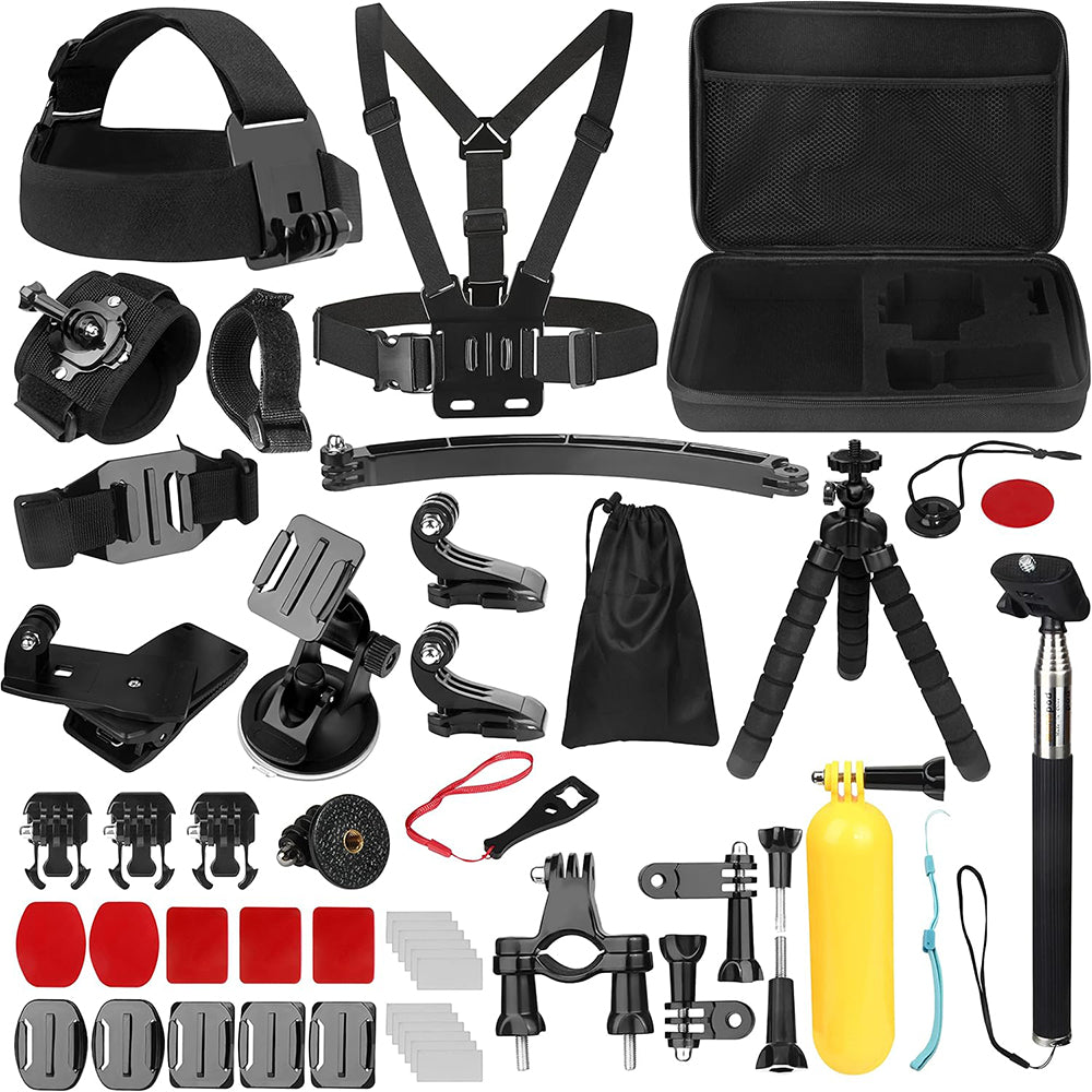 Kit dodatne opreme za sportsku kameru Techsuit SA50 za GoPro / SJCAM seriju, 50u1, Crna