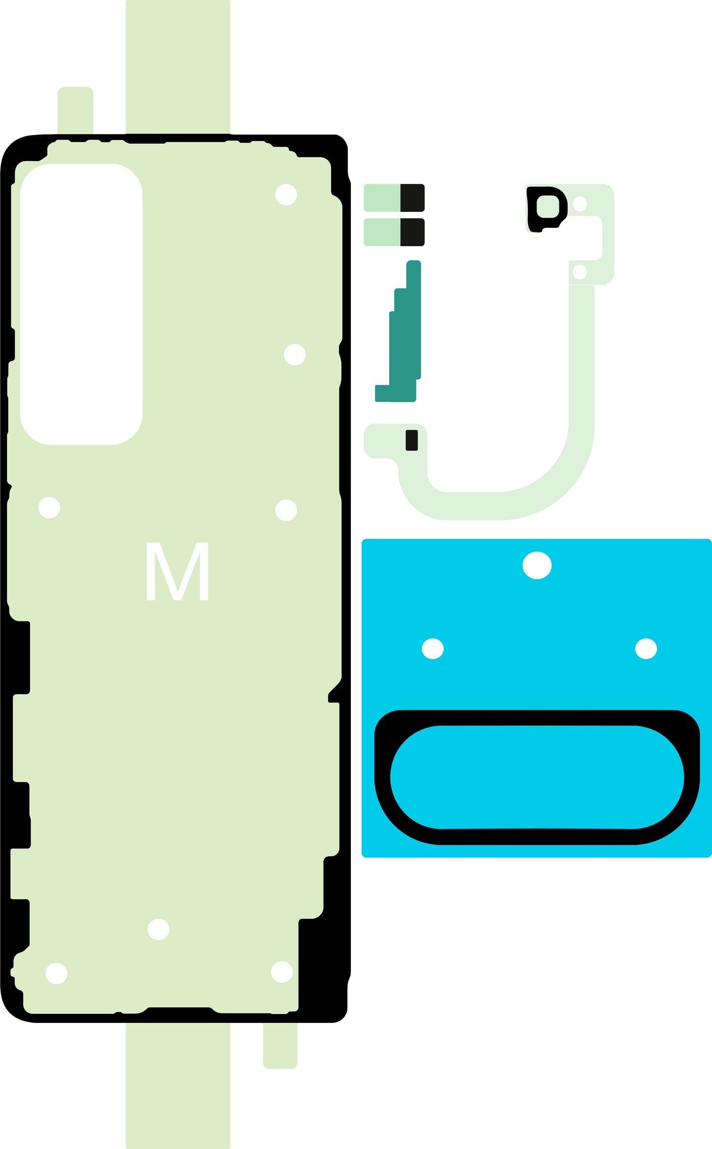 Kit Adeziv Capac Baterie Samsung Galaxy Z Fold5 F946, Service Pack GH81-24686A