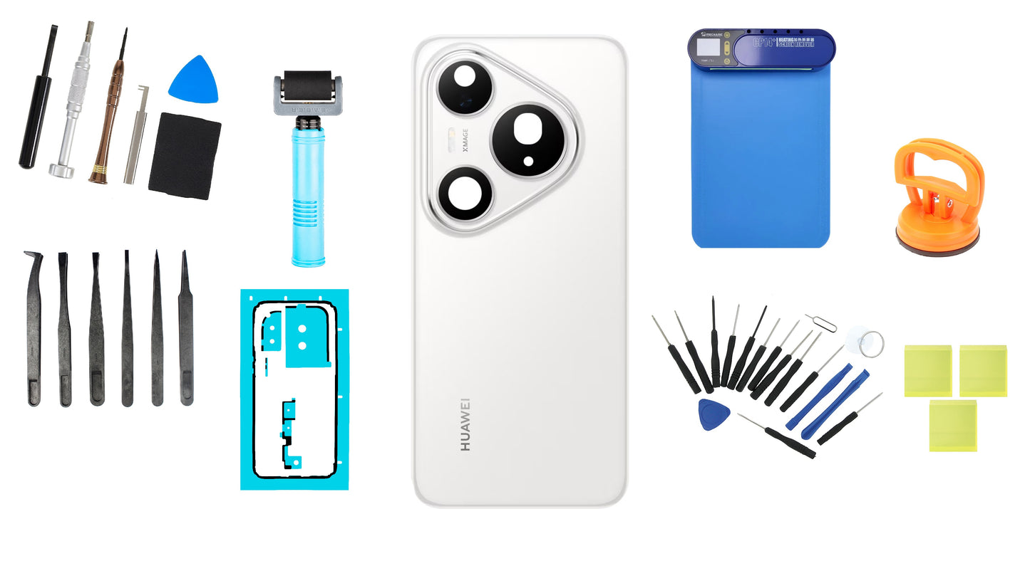 Kit Poklopac Baterije Huawei Pura 80 Pro Glazed White Service Pack i Posvećeni Servisni Alati