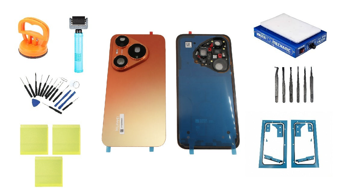 Komplet zadnjeg poklopca baterije Huawei Pura 90s Pro Orange Soda Service Pack i namenski servisni alati
