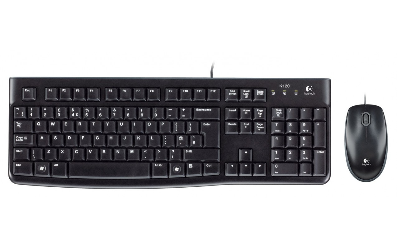 Komplet tastatura i miš sa žicom USB Logitech MK120, crna