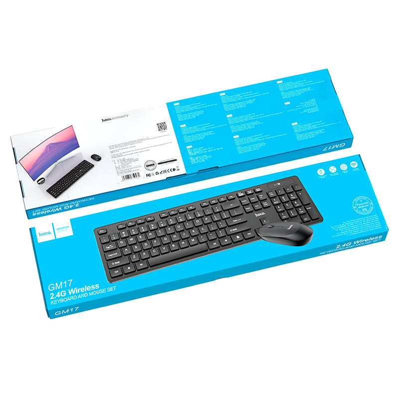 Kit Tastatura Miš Wireless HOCO GM17, Crni