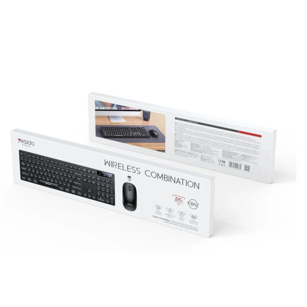 Kit Tastatura i Miš Wireless Yesido KB42, Crni