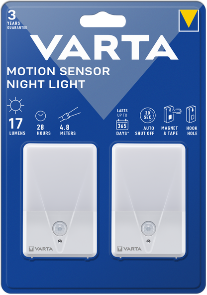 Varta Veghe Led Lamp, Sensor, 17lm, Set of 2 Pieces