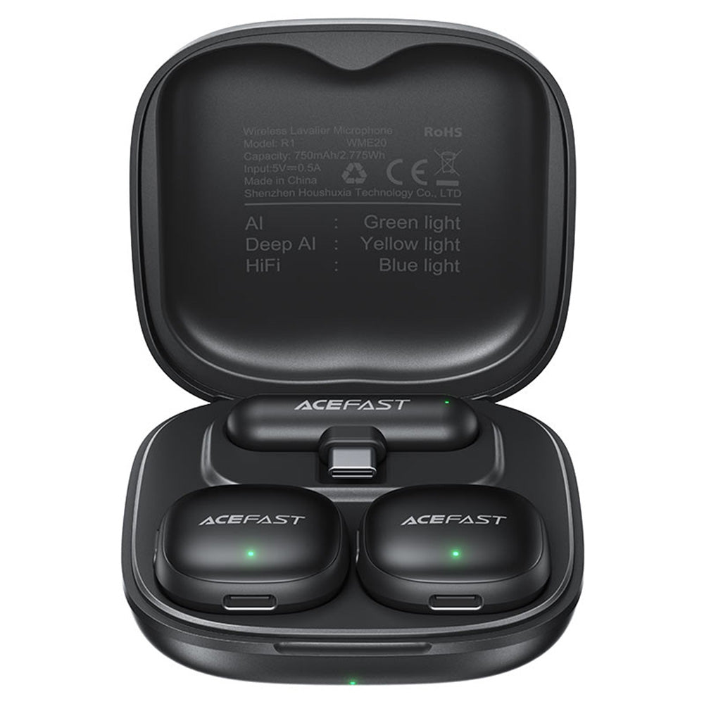 Lavalijera Acefast R1, USB-C, Set 2 komada, Crna