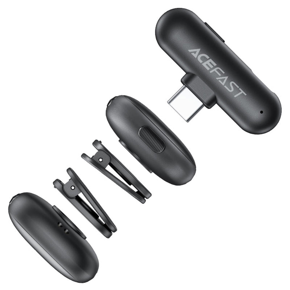 Lavalijera Acefast R1, USB-C, Set 2 komada, Crna