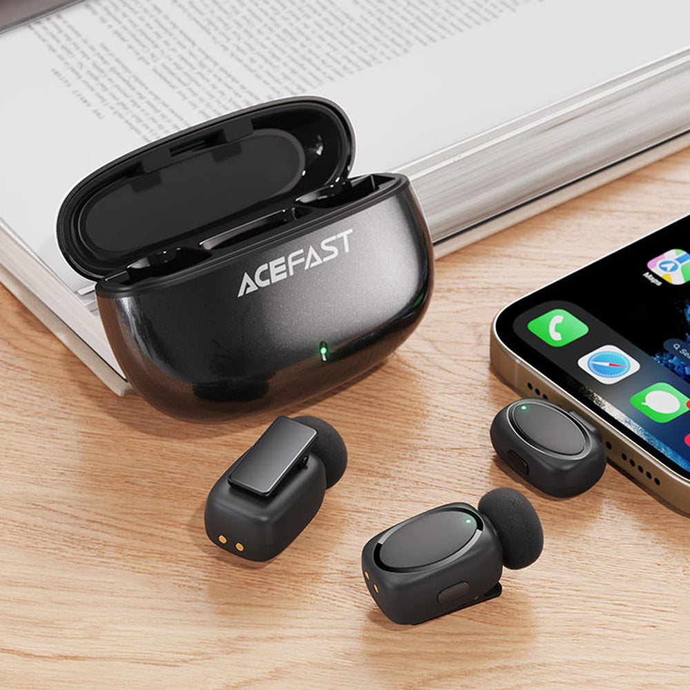 Lavalijera Acefast R2, USB-C, Set 2 komada, Crna