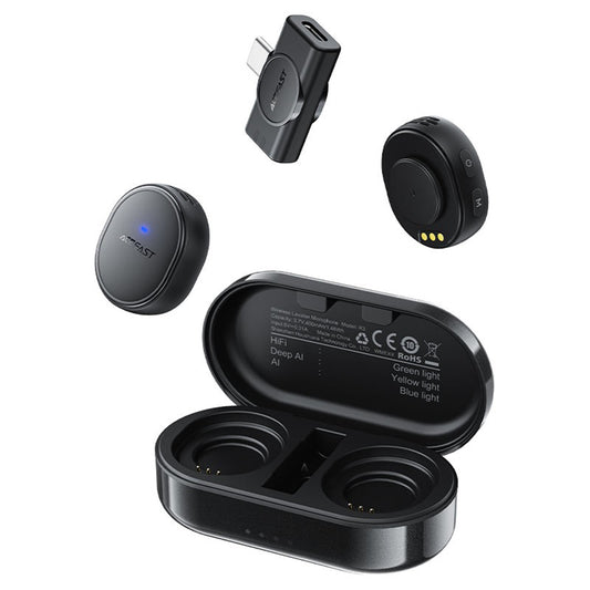 Lavalijera Acefast R3, USB-C, Set 2 komada, Crna