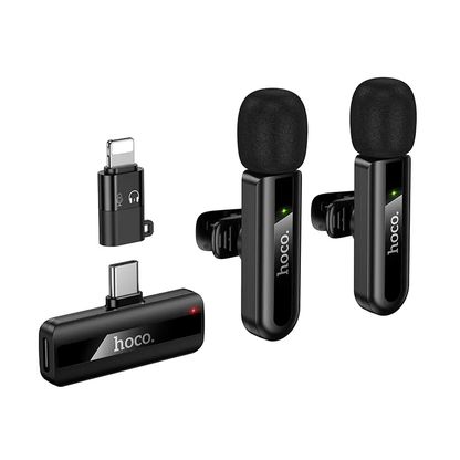 Lavaliera HOCO L20A, USB-C / Lightning, Set 2 komada, Crna