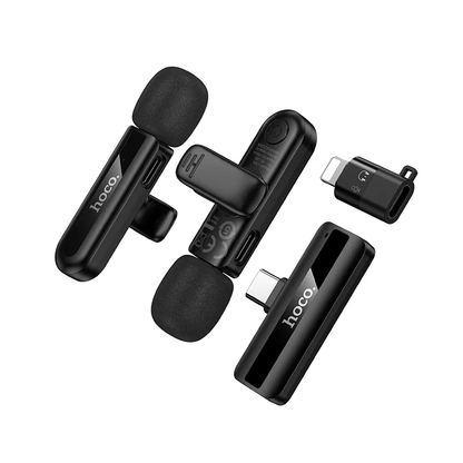 Lavaliera HOCO L20A, USB-C / Lightning, Set 2 komada, Crna