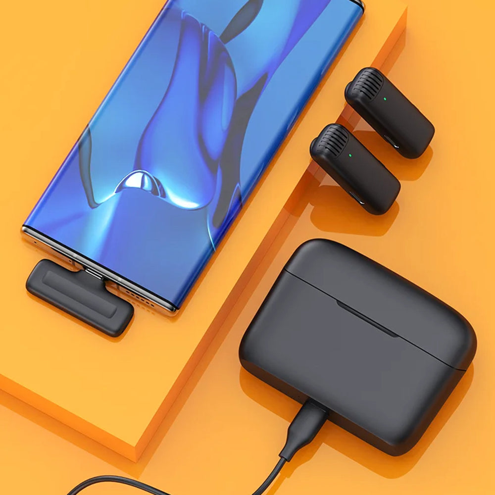 Lavalier Techsuit LW4, USB-C, Set 2 komada, Crna