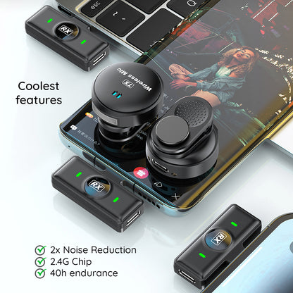 Lavaliera Techsuit LW5, USB-C, Set 2 komada, Crna