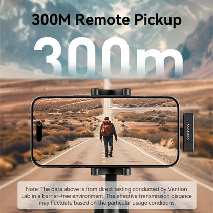 Lavaliera Vention Clip-On, USB-C, Set 2 komada, Crna