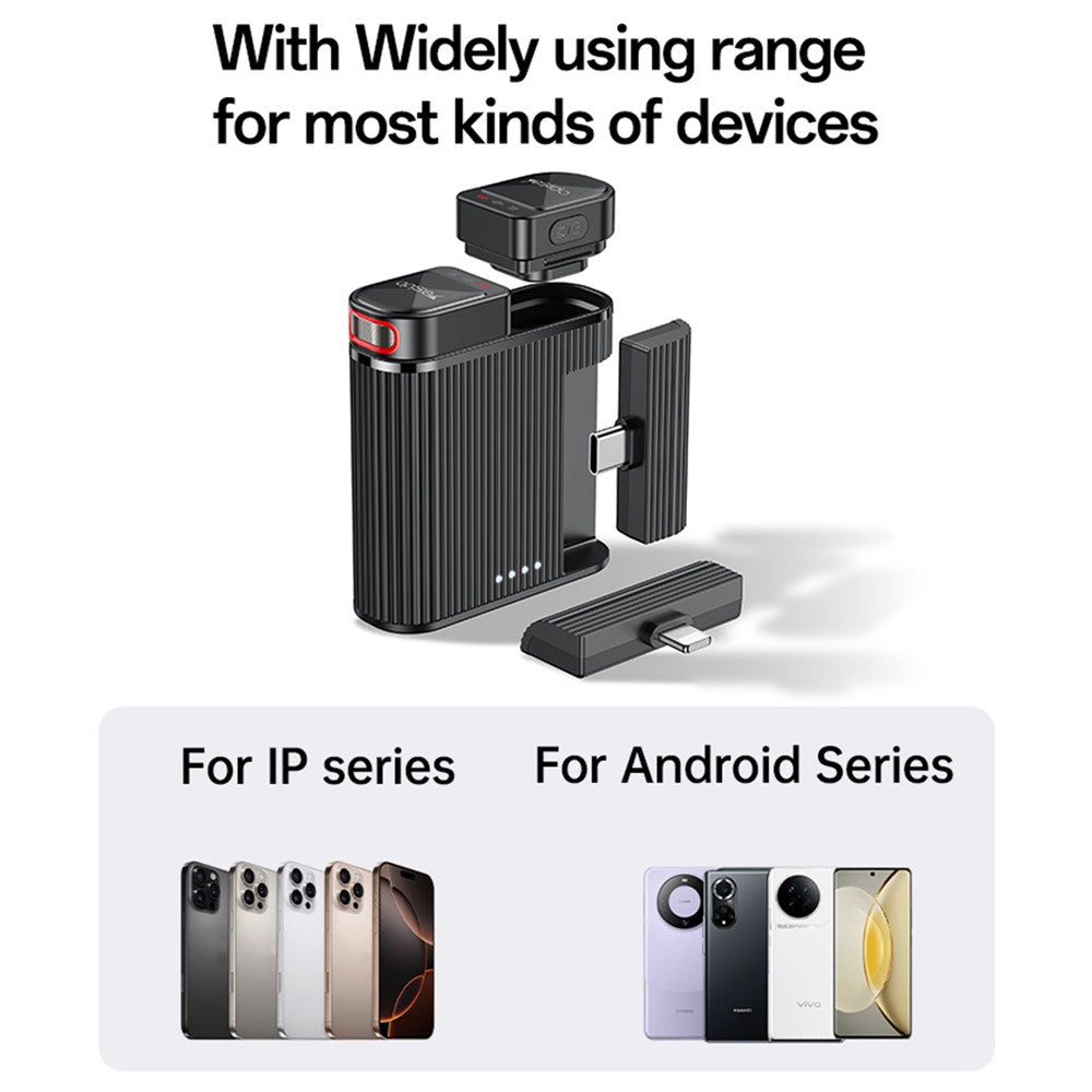 Lavaliera Yesido KR19, USB-C / Lightning, Set 2 komada, Crna