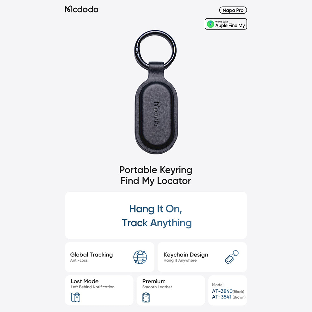 Mcdodo SmartTag Keyring Napa Pro AT-3840 za iOS Series, Crna