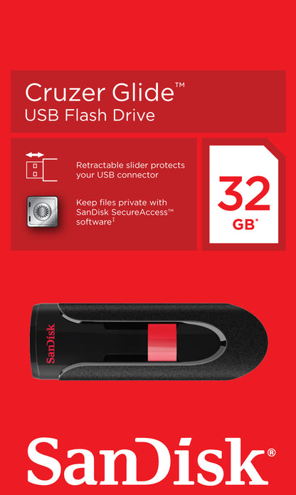 Memorija Eksterna USB-A SanDisk Cruzer Glide, 32Gb SDCZ60-032G-B35