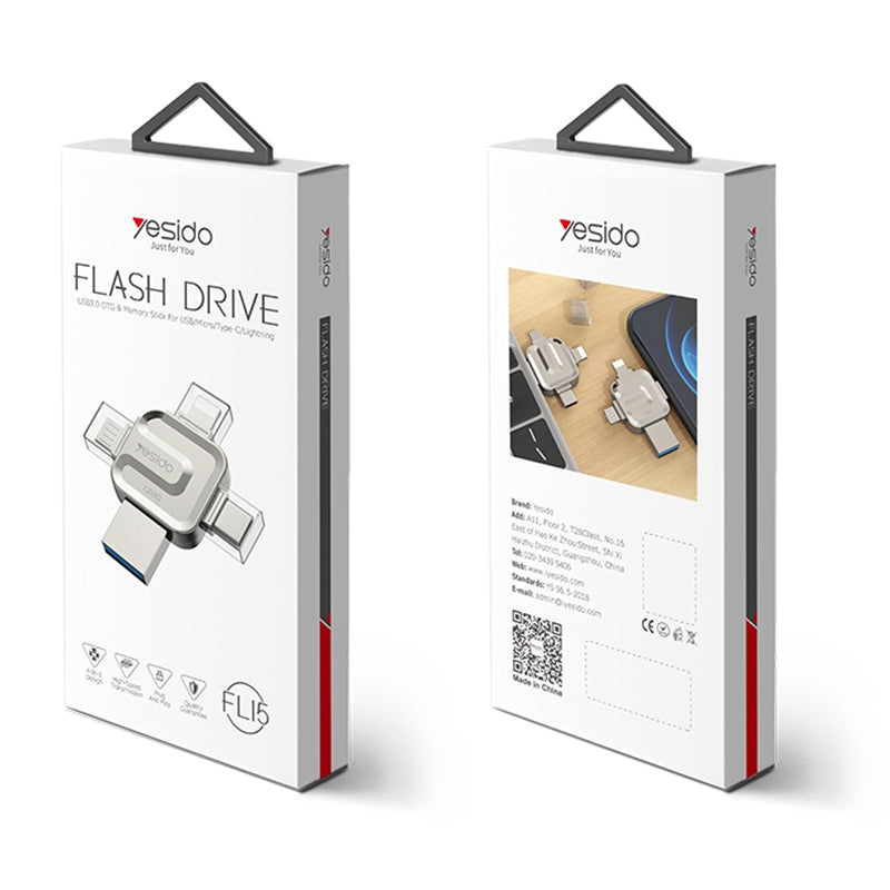 Eksterna memorija USB-A 3.0 / Lightning / USB-C / microUSB Yesido FL15, 16Gb