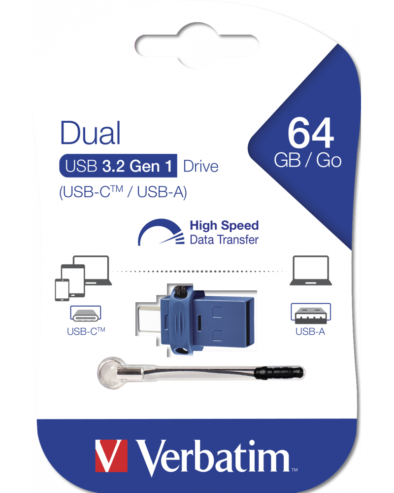 Eksterna memorija USB-A 3.0 / USB-C Verbatim StoreNGo, 64Gb 49967