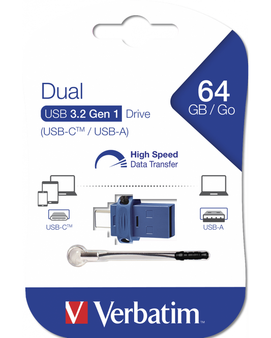 Eksterna memorija USB-A 3.0 / USB-C Verbatim StoreNGo, 64Gb 49967
